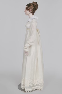 Lot 86 - A white-worked muslin day dress, English, circa 1812