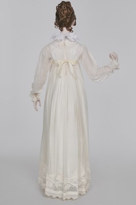 Lot 86 - A white-worked muslin day dress, English, circa 1812