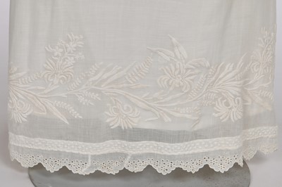 Lot 86 - A white-worked muslin day dress, English, circa 1812