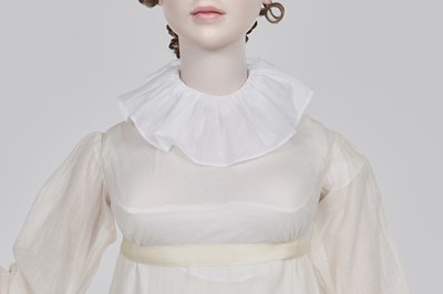Lot 86 - A white-worked muslin day dress, English, circa 1812
