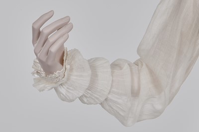 Lot 86 - A white-worked muslin day dress, English, circa 1812