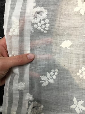 Lot 52 - A finely embroidered muslin evening dress, French, circa 1807