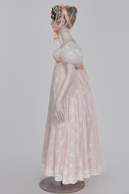 Lot 52 - A finely embroidered muslin evening dress, French, circa 1807