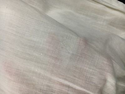 Lot 59 - A white self-striped cotton high dress, English, circa 1809