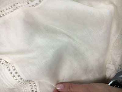 Lot 59 - A white self-striped cotton high dress, English, circa 1809