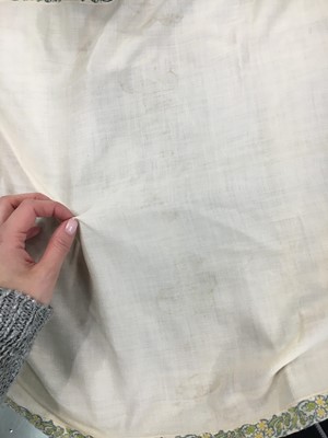 Lot 59 - A white self-striped cotton high dress, English, circa 1809