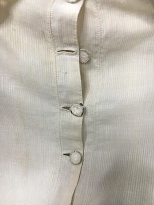 Lot 59 - A white self-striped cotton high dress, English, circa 1809