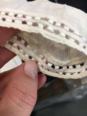 Lot 59 - A white self-striped cotton high dress, English, circa 1809