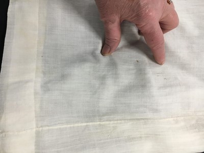 Lot 59 - A white self-striped cotton high dress, English, circa 1809