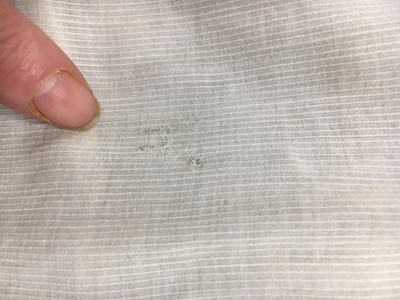 Lot 59 - A white self-striped cotton high dress, English, circa 1809