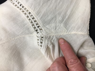 Lot 59 - A white self-striped cotton high dress, English, circa 1809