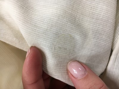 Lot 59 - A white self-striped cotton high dress, English, circa 1809