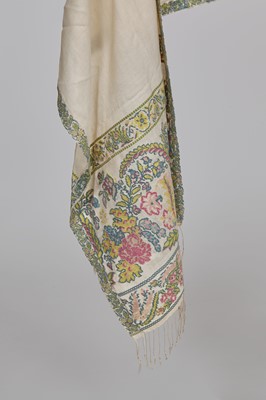 Lot 59 - A white self-striped cotton high dress, English, circa 1809