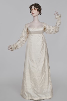 Lot 75 - An ivory silk dress, French, circa 1809-13