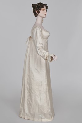 Lot 75 - An ivory silk dress, French, circa 1809-13