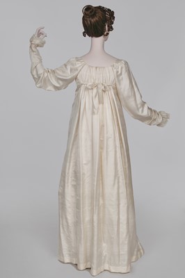 Lot 75 - An ivory silk dress, French, circa 1809-13