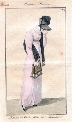 Lot 75 - An ivory silk dress, French, circa 1809-13