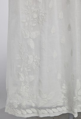 Lot 77 - A figured sarsanet spencer and muslin petticoat, English, circa 1810-15