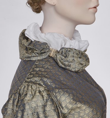 Lot 77 - A figured sarsanet spencer and muslin petticoat, English, circa 1810-15