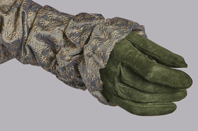 Lot 77 - A figured sarsanet spencer and muslin petticoat, English, circa 1810-15