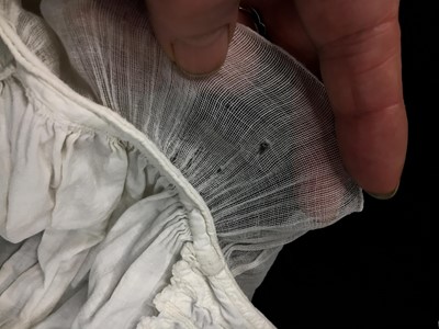 Lot 87 - A white cotton afternoon dress, English, circa 1812-13