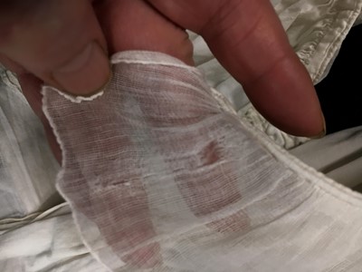 Lot 87 - A white cotton afternoon dress, English, circa 1812-13