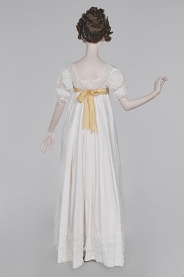 Lot 87 - A white cotton afternoon dress, English, circa 1812-13