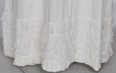 Lot 87 - A white cotton afternoon dress, English, circa 1812-13