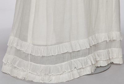 Lot 76 - A whiteworked muslin afternoon dress, English, circa 1810-12