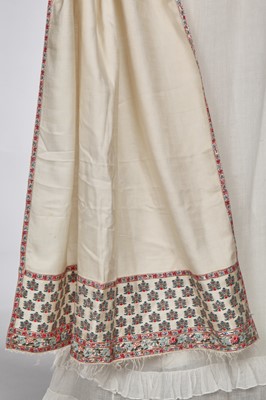 Lot 76 - A whiteworked muslin afternoon dress, English, circa 1810-12