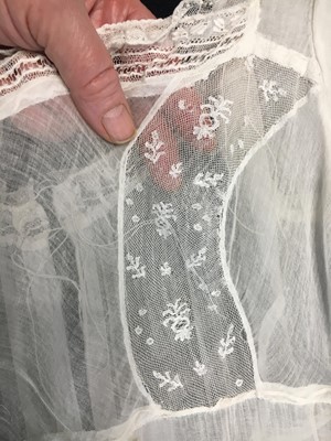Lot 76 - A whiteworked muslin afternoon dress, English, circa 1810-12