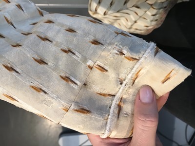 Lot 29 - A clouded satin-striped poplin over dress and a muslin gown, circa 1805