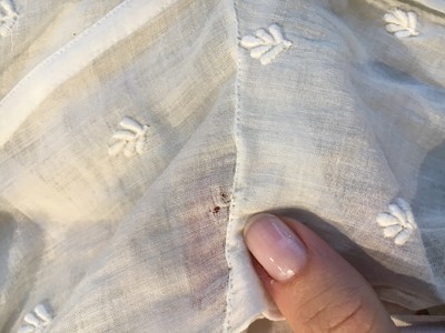 Lot 29 - A clouded satin-striped poplin over dress and a muslin gown, circa 1805