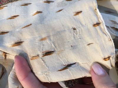 Lot 29 - A clouded satin-striped poplin over dress and a muslin gown, circa 1805