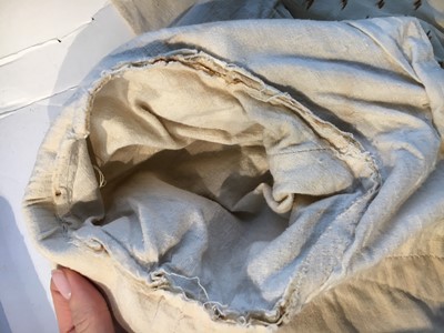 Lot 29 - A clouded satin-striped poplin over dress and a muslin gown, circa 1805