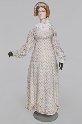 Lot 675 - A roller-printed cotton day dress, French or English, circa 1810-12