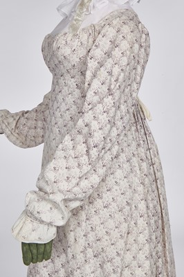 Lot 675 - A roller-printed cotton day dress, French or English, circa 1810-12