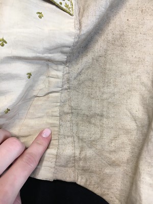 Lot 17 - A gentleman's embroidered buff silk waistcoat circa 1800 but remade using a late 18th century example
