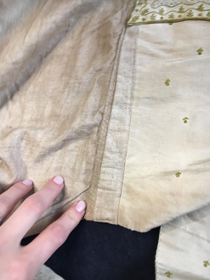 Lot 17 - A gentleman's embroidered buff silk waistcoat circa 1800 but remade using a late 18th century example