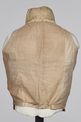 Lot 17 - A gentleman's embroidered buff silk waistcoat circa 1800 but remade using a late 18th century example
