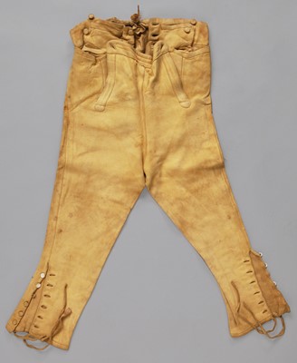 Lot 19 - A pair of gentleman's doeskin riding breeches, 19th century