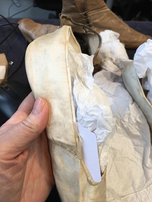 Lot 117 - Four pairs of shoes, 1820s-30s