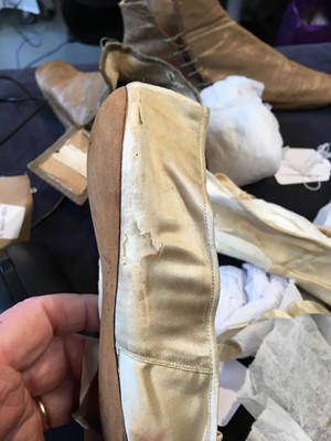 Lot 117 - Four pairs of shoes, 1820s-30s