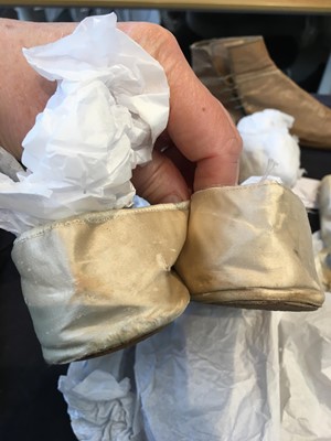 Lot 117 - Four pairs of shoes, 1820s-30s