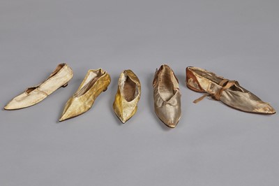 Lot 5 - Two pairs of slippers, 1790-1800