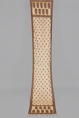 Lot 42 - Mughal style silk embroidered stole, Indian, late 18th- early 19th century