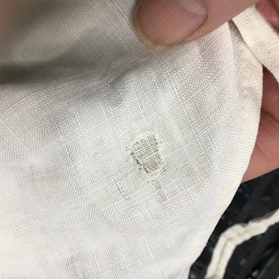 Lot 26 - A pair of girl's white linen short stays, probably French, circa 1805