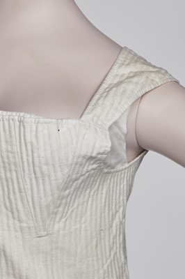Lot 26 - A pair of girl's white linen short stays, probably French, circa 1805