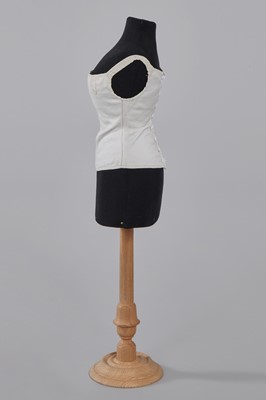 Lot 71 - A miniature pair of white cotton stays, probably a sewing test sample, circa 1815