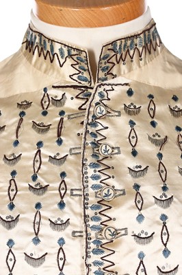 Lot 374 - A gentleman's embroidered satin waistcoat,...